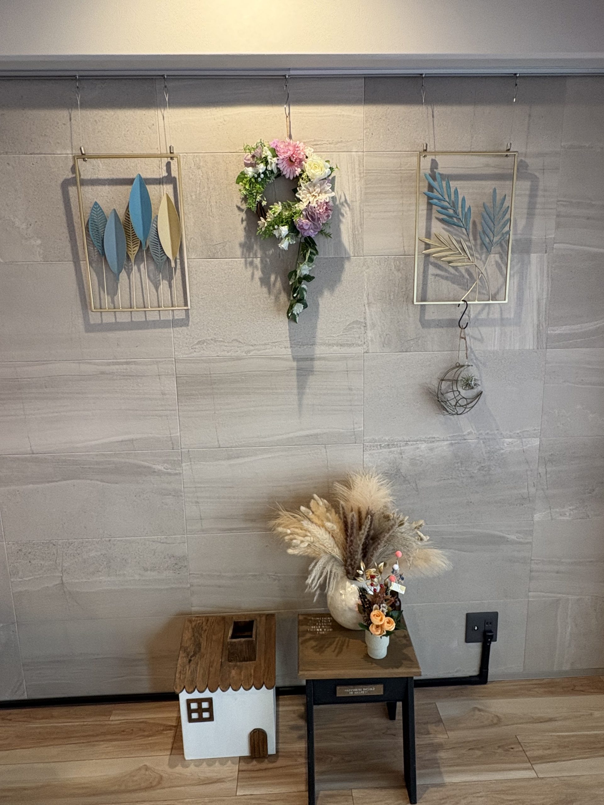 #018ナチュラルテイスト円形ドロップリース - 画像 (2)