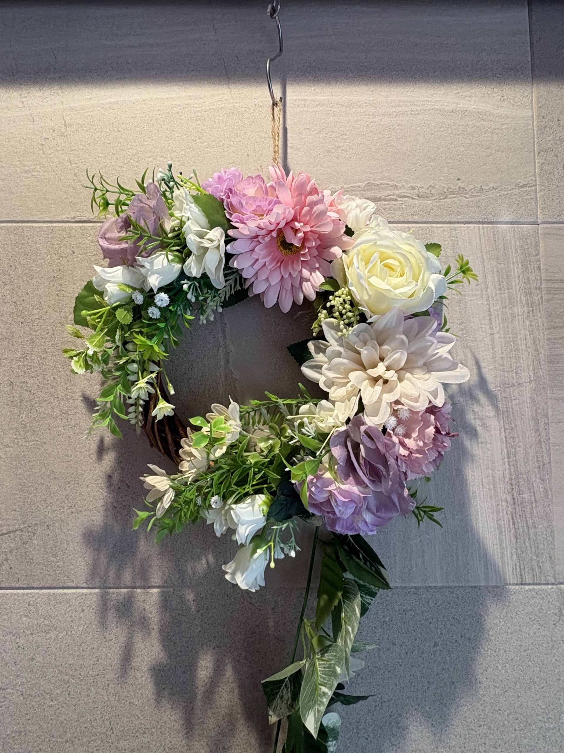 #018ナチュラルテイスト円形ドロップリース - 画像 (5)