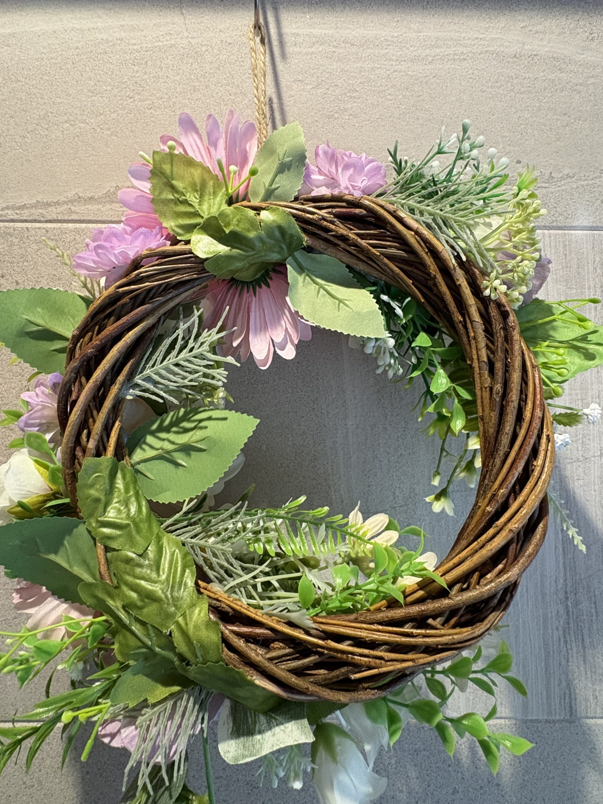 #018ナチュラルテイスト円形ドロップリース - 画像 (8)