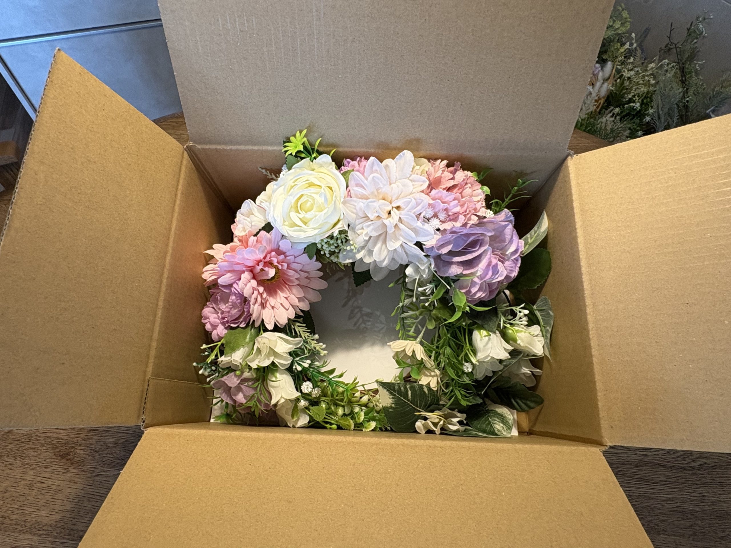 #018ナチュラルテイスト円形ドロップリース - 画像 (9)